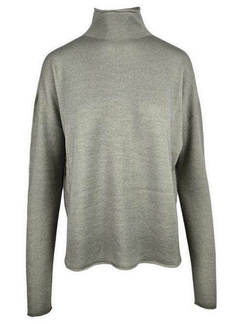maglia donna lupetto salvia A rovescio | 1505/2459